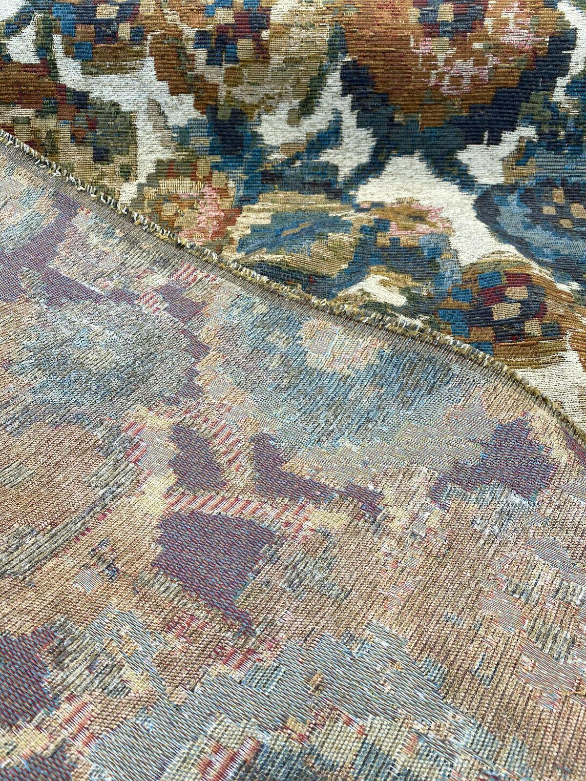 Jewel Cabbage Rose Chenille Fabric - Beige Background, Floral Design, 56" Width (1 Yard)