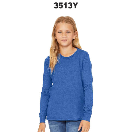 BELLA + CANVAS® Youth Triblend Long Sleeve Crewneck Tee - 3513Y