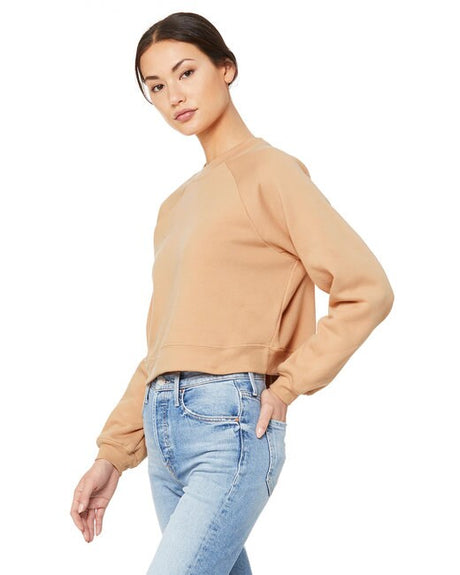 Image 1: Bella Canvas Women's Raglan Long Sleeve Pullover FleeceImage 2: Women's raglan sleeve fleece sweatshirt designImage 3: Soft fleece pullover for casual women's wearImage 4: Premium Bella Canvas blank sweatshirtImage 5: Lightweight long sleeve layering topImage 6: Comfortable women's fleece apparel