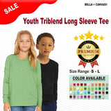 BELLA + CANVAS® Youth Triblend Long Sleeve Crewneck Tee - 3513Y