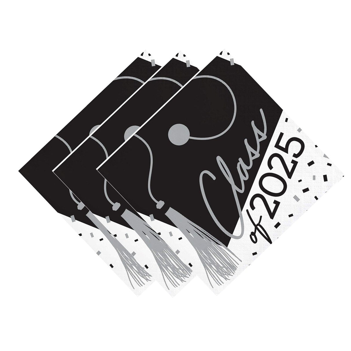 Creative Converting School Spirit White Class of 2025 Paper Beverage Napkins - 108 Count