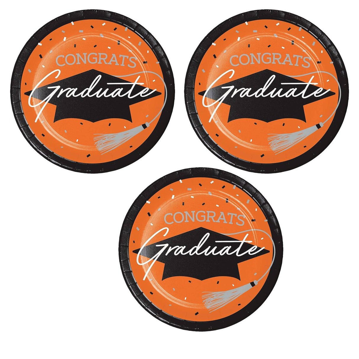 Creative Converting School Spirit Orange Graduation Dinner Plates – 54ct