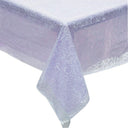 White Lace-Printed & Lilac Rectangle Disposable Plastic Tablecloth Kit – Set of 2