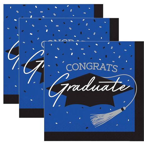 Creative Converting School Spirit Blue Graduation Dinner Napkins – 108ct