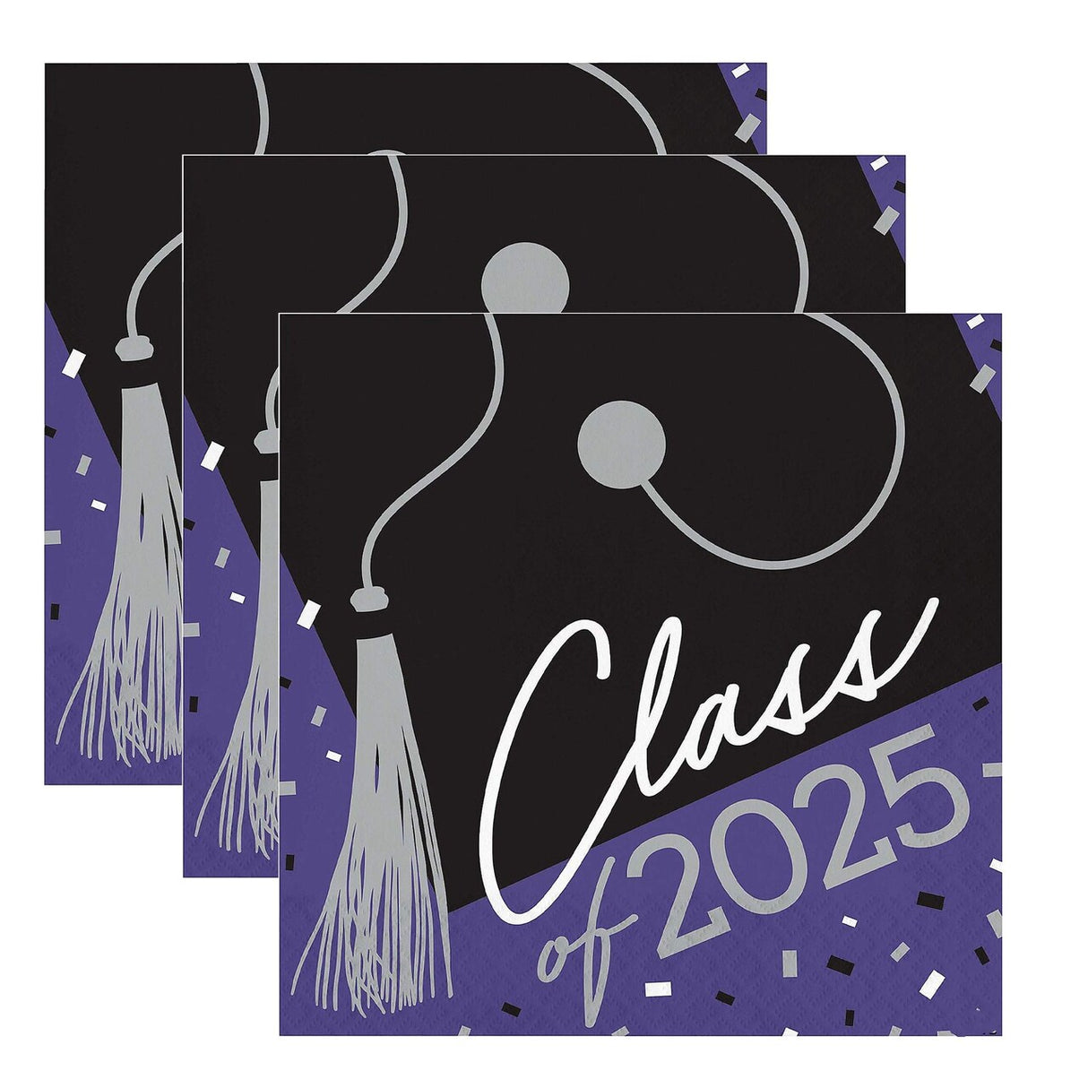 Creative Converting School Spirit Purple Class of 2025 Paper Dinner Napkins – 108 Count