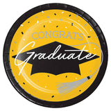 Creative Converting School Spirit Yellow Graduation Dinner Plates – 54ct