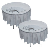 6 Ft. 10" Bulk 12ct Silver Round Disposable Plastic Tablecloths