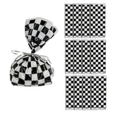 5" x 11 1/2" Black and White Checkered Cellophane Bags - 12 Pc.