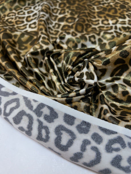 Animal Printed Golden Knitted Fabric