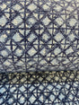 Saltaire Chenille Upholstery Fabric - Blue, Off White, Beige, 54" Width (1 Yard)