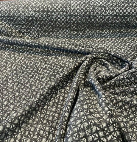Saltaire Chenille Upholstery Fabric - Charcoal, Off-White/Gray, 54" Width (By The Yard)