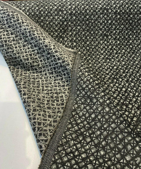 Saltaire Chenille Upholstery Fabric - Charcoal, Off-White/Gray, 54" Width (By The Yard)