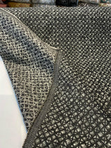 Saltaire Chenille Upholstery Fabric - Charcoal, Off-White/Gray, 54" Width (By The Yard)
