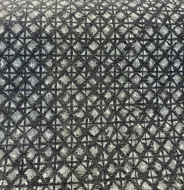 Saltaire Chenille Upholstery Fabric - Charcoal, Off-White/Gray, 54" Width (By The Yard)