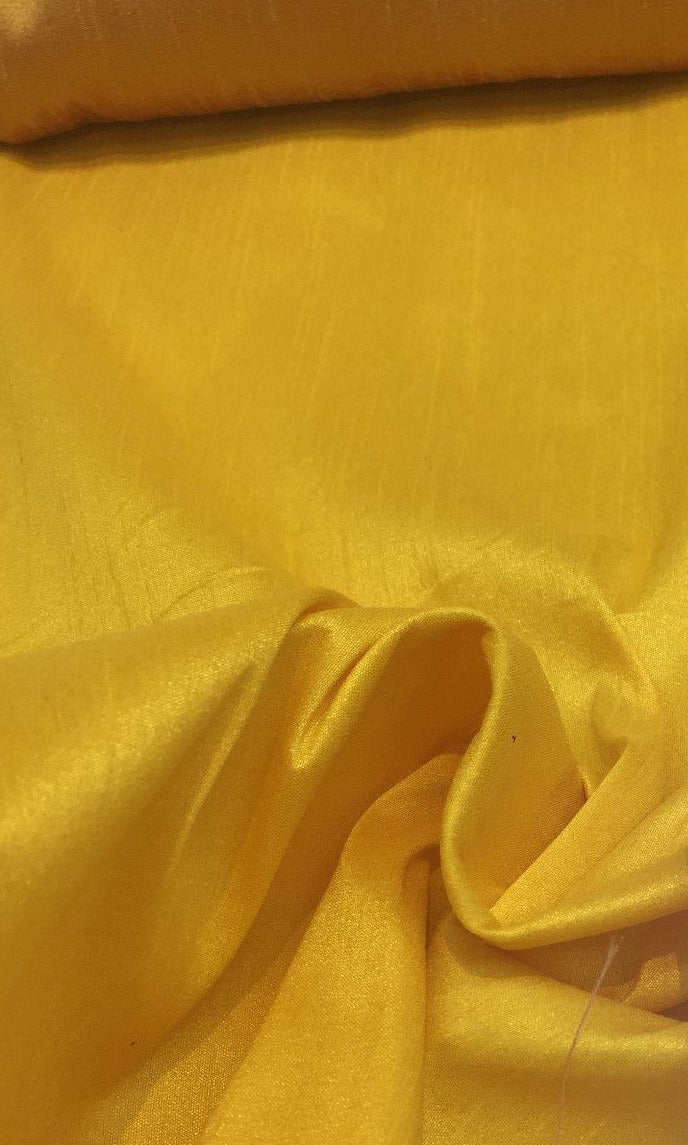 MariGold Shantung Faux Silk Polyester Fabric - Solid Marigold, 57" Width (1 Yard)
