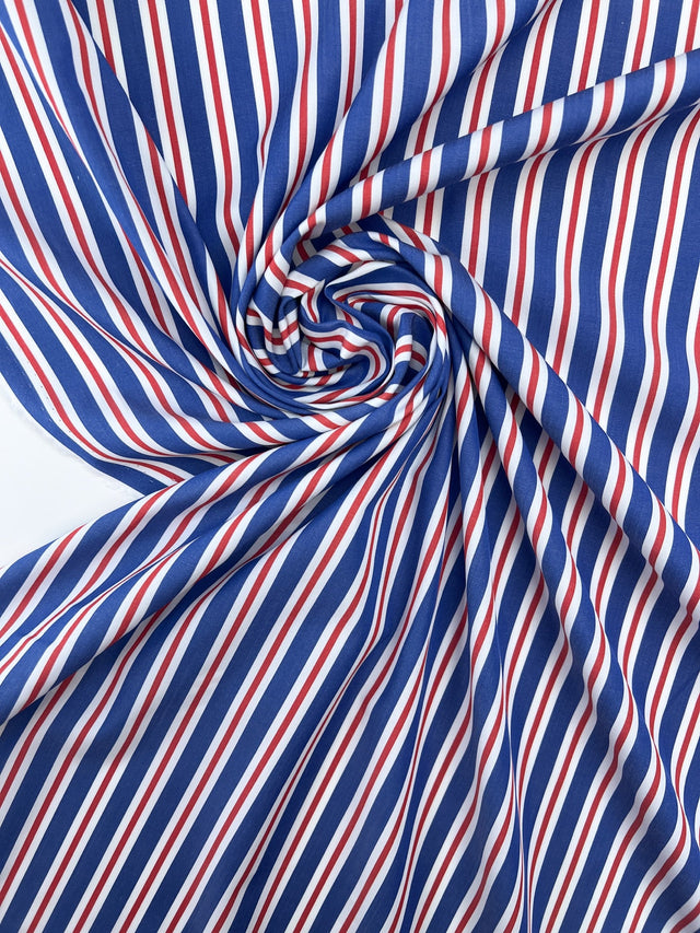 Cotton Poplin Blue Striped