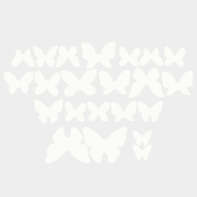Crystal Candy Ivory Assorted Edible Butterflies - Pack of 22