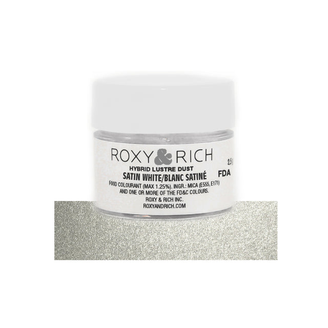 Roxy & Rich Satin White Hybrid Luster Dust, 2.5 Grams
