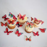 Crystal Candy Red Haze Edible Butterflies - Pack of 19