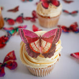 Crystal Candy Red Haze Edible Butterflies - Pack of 19