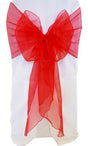 Organza Chair Sash Sample Angle End Red