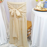 1 Piece Chiffon Chiavari Chair Cover With Sash Champagne