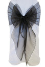 Organza Chair Sash Angle End Black