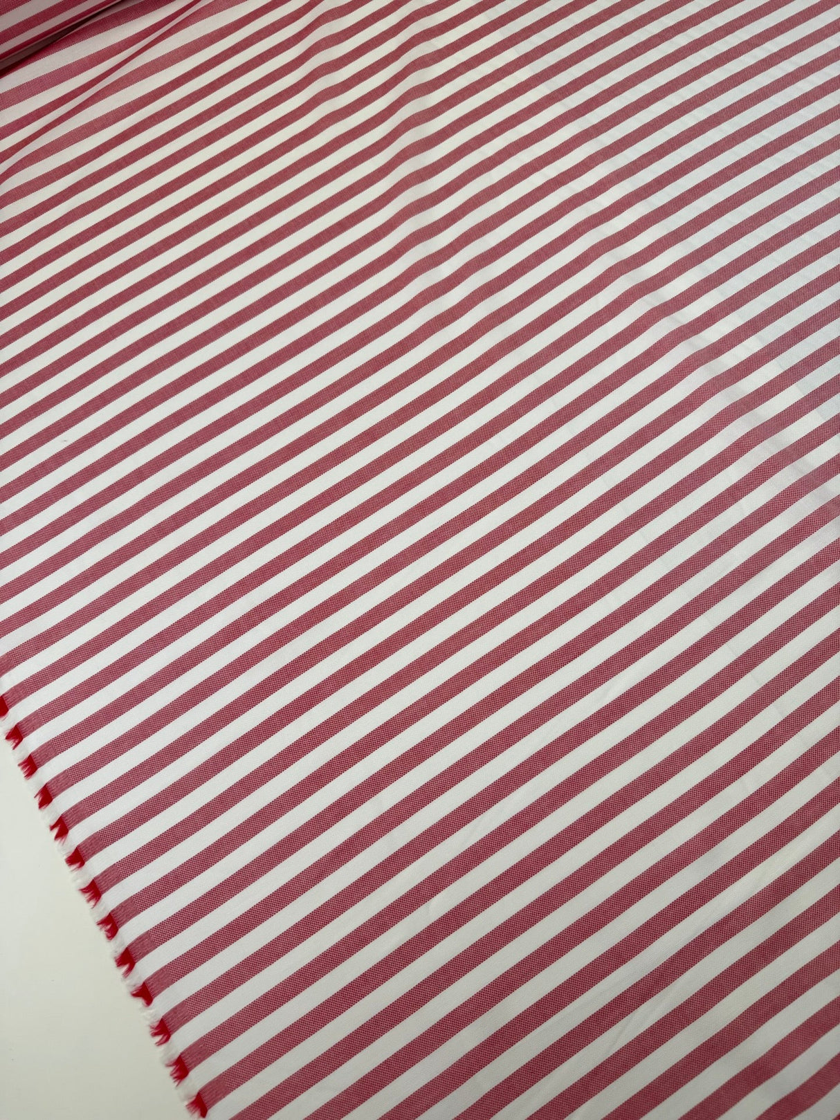 Cotton Red Striped Shirt Fabric