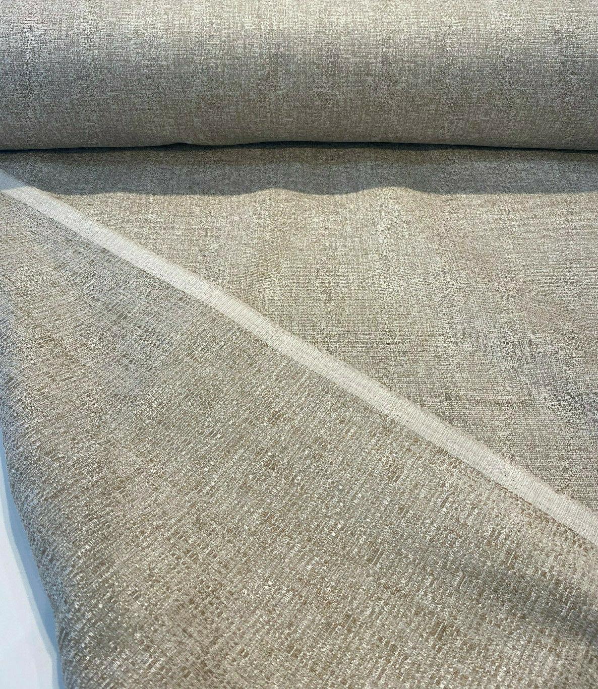 Fabricut Softhide Polyester Cotton Fabric - Beige Halo Slubbed Textured, 56" Width (1 Yard)