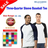 BELLA + CANVAS® Three-Quarter Crewneck Baseball T-Shirt