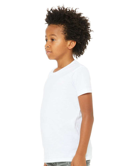 BELLA + CANVAS Youth CVC Jersey Crew Neck Tee - 3001YCVC in Heather Clumbia Blue