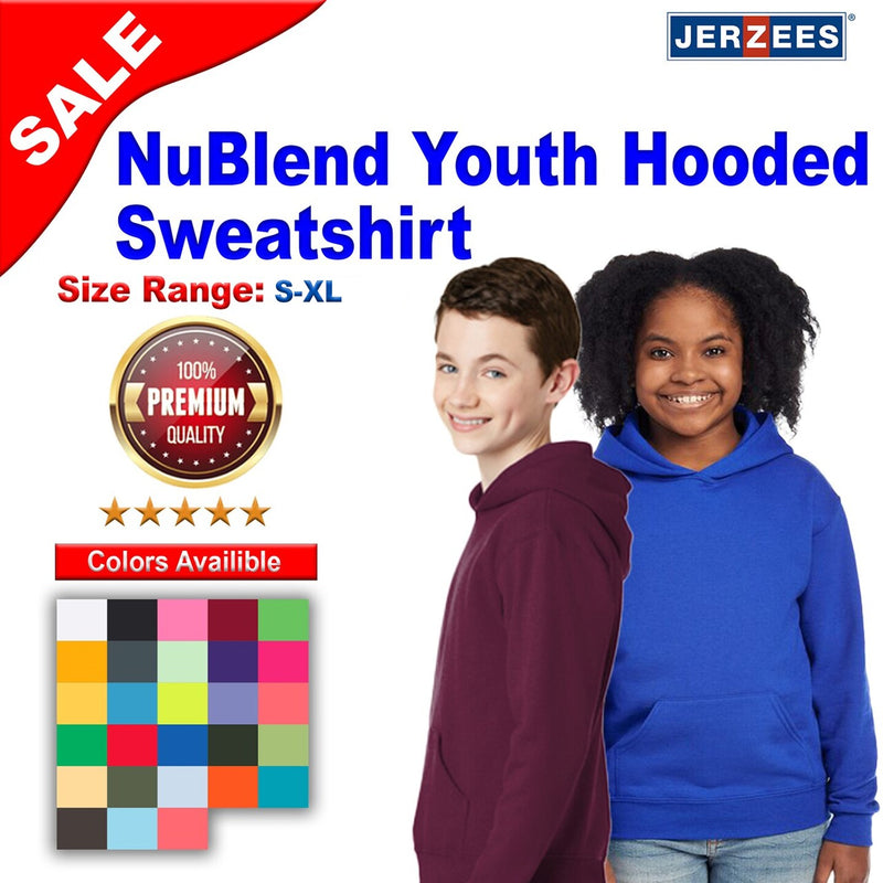 JERZEES® NuBlend Youth Hooded Long Sleeve Sweatshirt