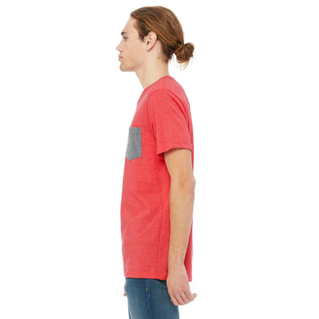 BELLA + CANVAS® Camiseta de manga corta con cuello redondo y bolsillo de jersey - 3021