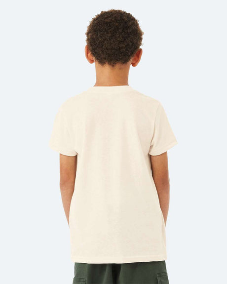 BELLA + CANVAS Youth CVC Jersey Crew Neck Tee - 3001YCVC in Heather Clumbia Blue