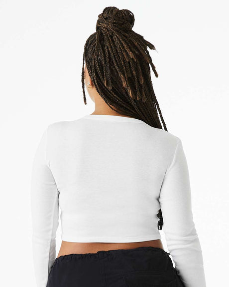 BELLA + CANVASÂ Women's Micro Rib Long Sleeve Baby Tee - XS