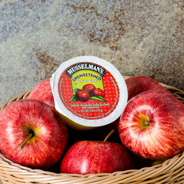 Musselman's Unsweetened Applesauce 4 oz. Cups - 72/Case