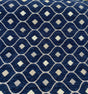 Mercedes Blue Navy Damask Diamond Chenille Fabric - Navy Blue Damask Diamond, 56" Width (1 Yard)