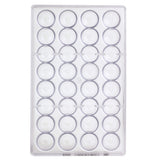 Chocolate World Clear Polycarbonate Chocolate Mold, Dome, 32 Cavities