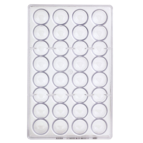 Chocolate World Clear Polycarbonate Chocolate Mold, Dome, 32 Cavities
