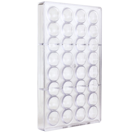 Chocolate World Clear Polycarbonate Chocolate Mold, Dome, 32 Cavities