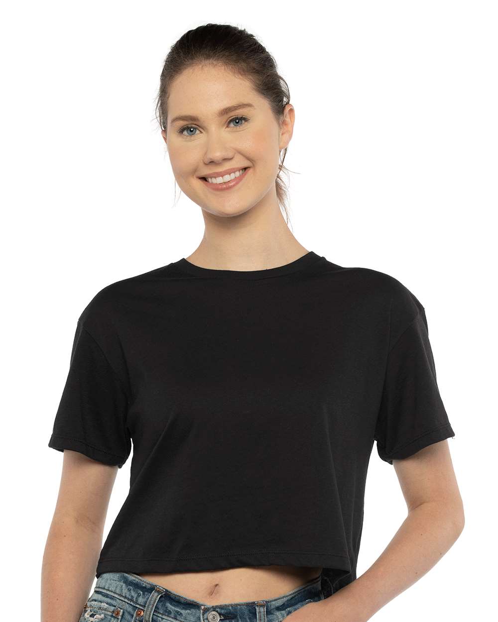 Next Level® Women's Short Sleeve Crewneck Ideal Crop Top - 1580
