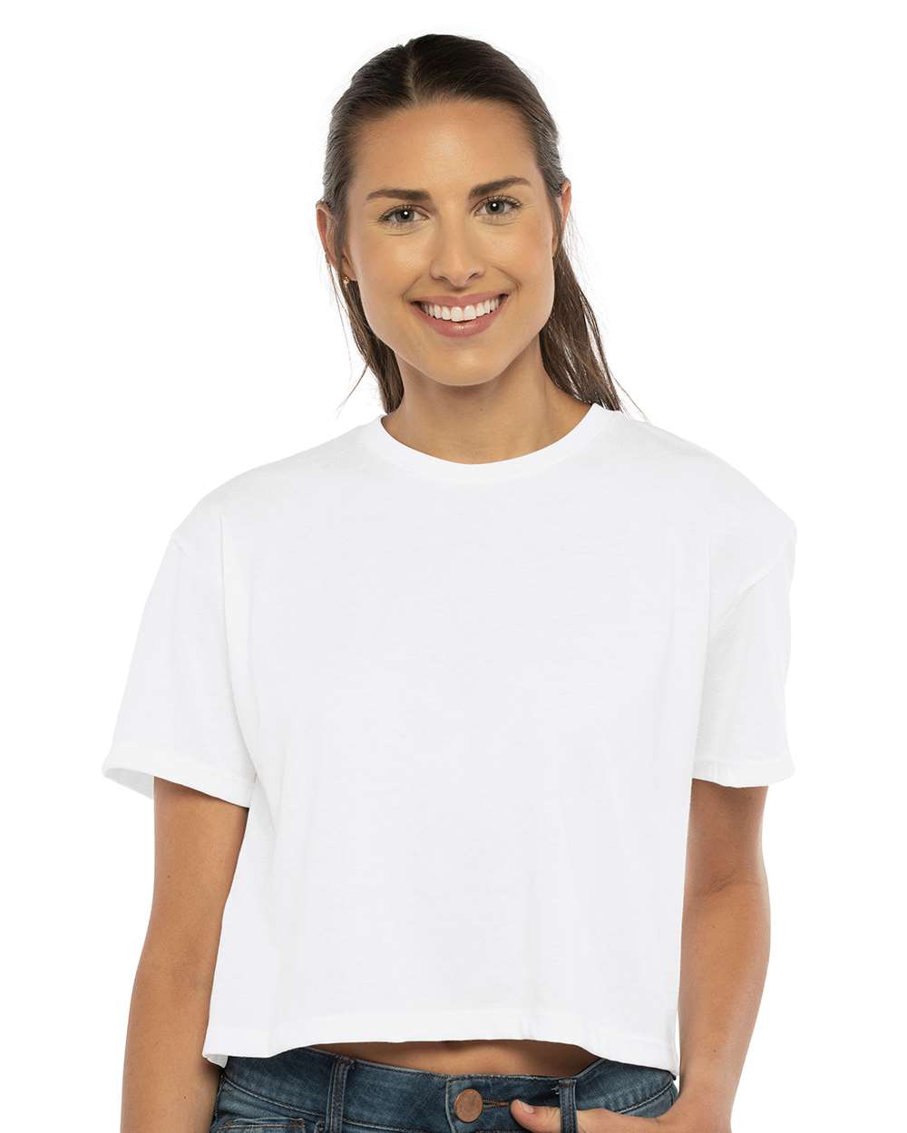 Next Level® Women's Short Sleeve Crewneck Ideal Crop Top - 1580