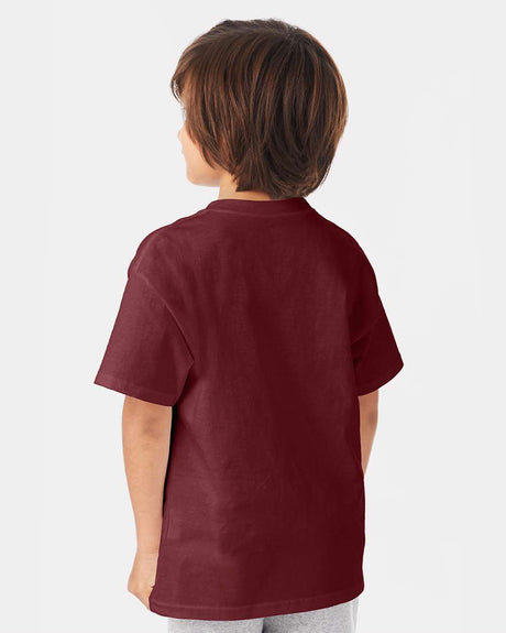 Hanes Authentic youth cotton crewneck short sleeve T-shirt