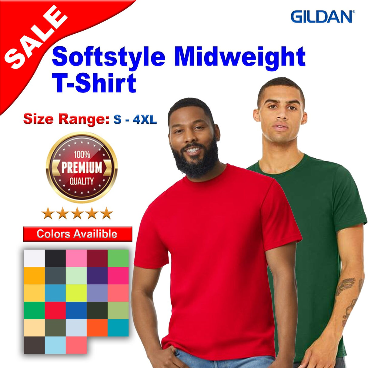 Gildan® Softstyle Midweight Crewneck Short Sleeve T-Shirt