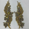 Crystal Rhinestone Floral Applique