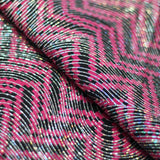 Zig Zag Racer Foil Polyester Spandex Fabric - Sparkly Chevron Foil Print, 58/60" Width (1 Yard)