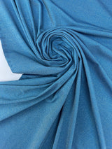 Lurex Blend Knitted Fabric Golden Blue