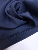 Wool Polyamide Elastane Checked Blue Fabric