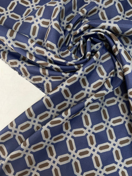 Polyamide Woven Geometric Print Blue