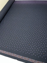Printed Wool Fabric Purple Black